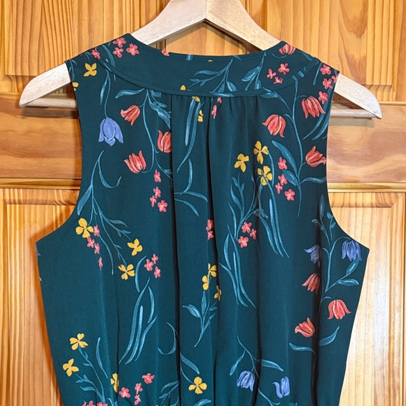 ANN TAYLOR FACTORY Floral Green Dress Ladies Women's Size Medium- Flowers Spring - Picture 7 of 10
